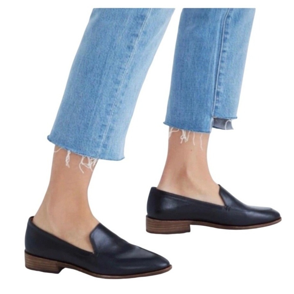 Madewell The Frances Loafer Womens 8 Black Leather Slip On Minimalist Classic